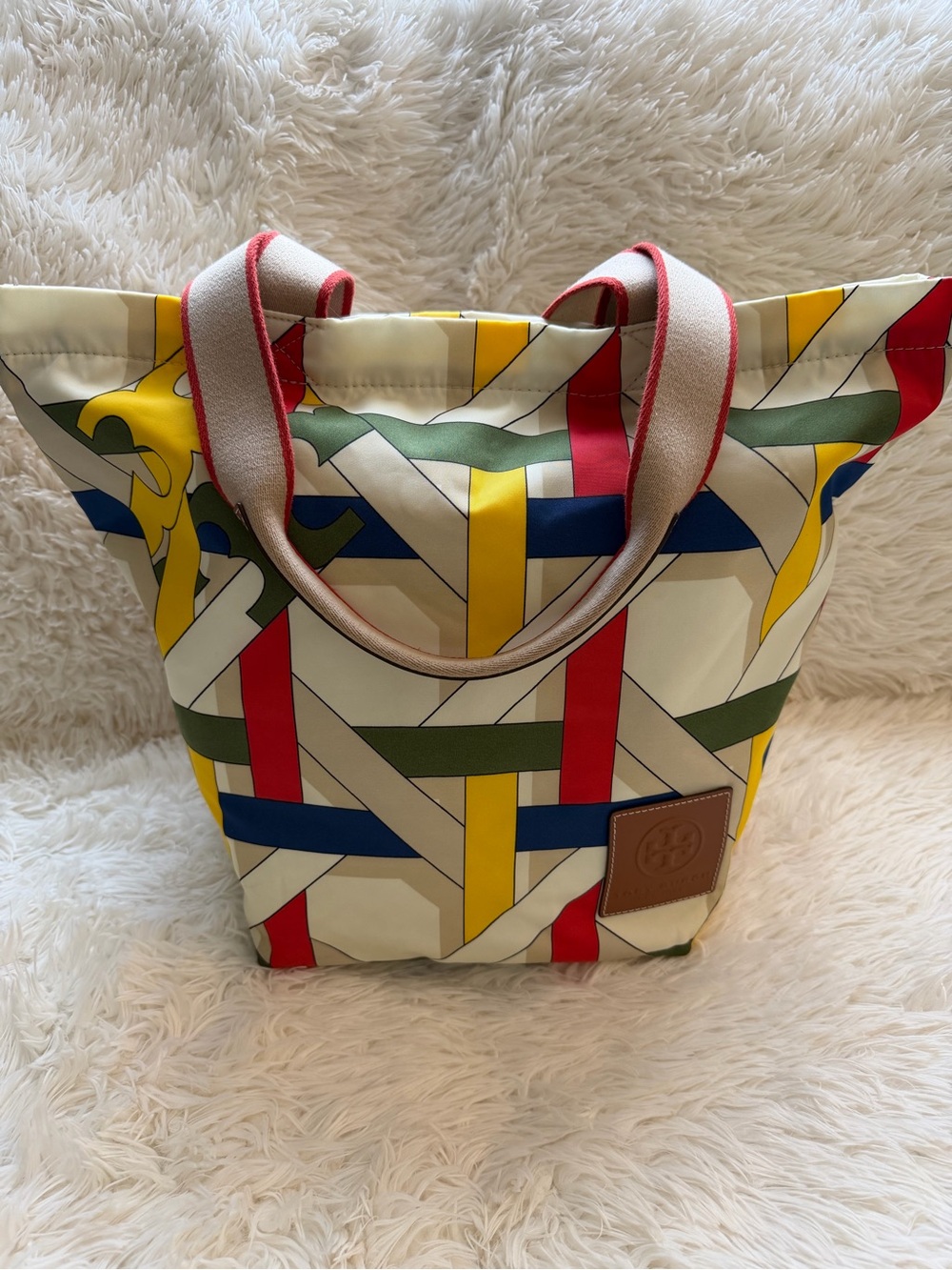 Tory Burch Grace Tote French Cream Basketweave